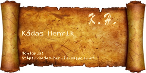 Kádas Henrik névjegykártya